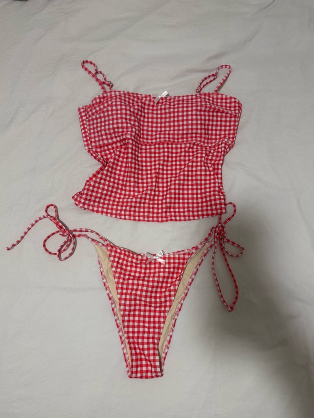 Sea Molly Red and White Gingham tankini